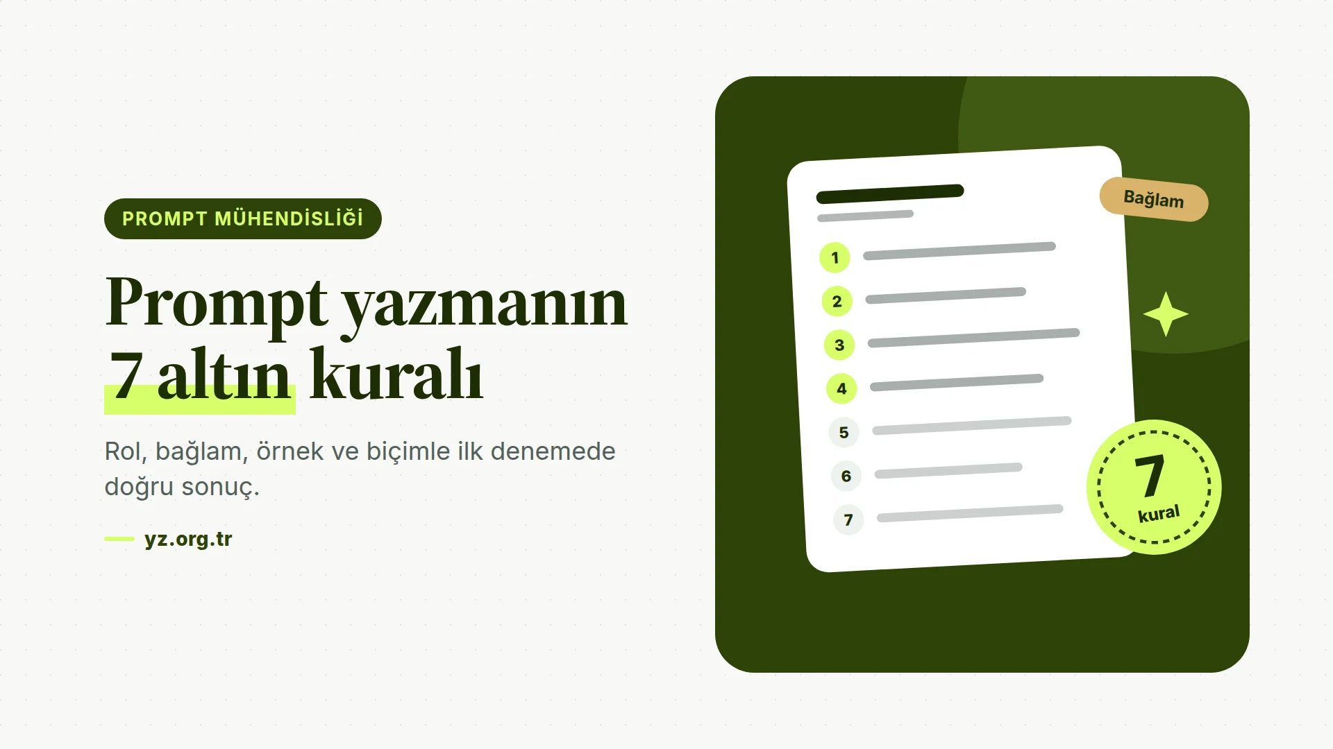Prompt Mühendisliğinde 7 Altın Kural: Sıfırdan Uzmanlığa Rehber